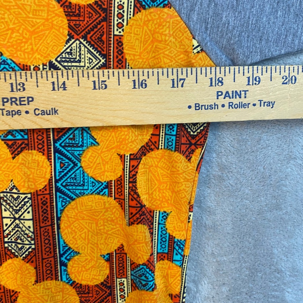 LuLaRoe Randy Top Womens Small Disney Mickey Mouse Orange Gray EUC - Picture 4 of 5